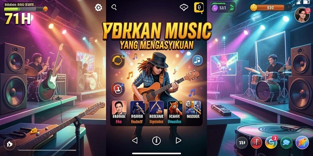 Tampilan gameplay yang seru dan beragam lagu.