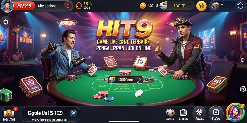 Screenshot gameplay Live Casino HIT9 dengan dealer profesional.