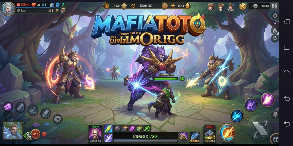 Tampilan gameplay seru dalam MAFIATOTO dengan karakter dan monster.
