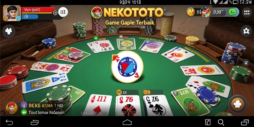 Tampilan gameplay Gaple yang menarik dan interaktif dari NEKOTOTO.