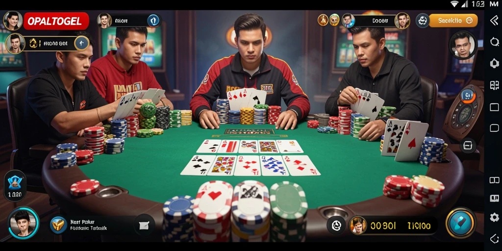 Tampilan gameplay Poker yang mendebarkan di OPALTOGEL.