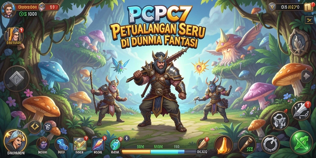 Screenshot gameplay <strong>PCPC7</strong> yang menunjukkan petualangan seru di dunia fantasi.