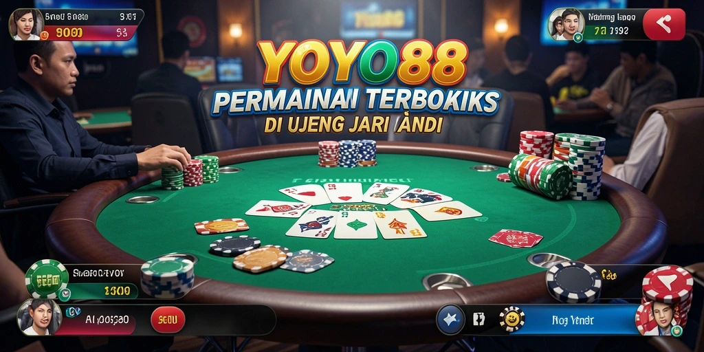 Tampilan gameplay poker yang mendebarkan di YOYO88.